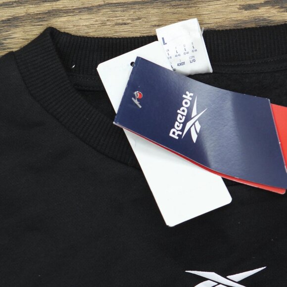 NWT Reebok Womens Back Vector Fleece Sweatshirt IT5630 Black L - Picture 4 of 5